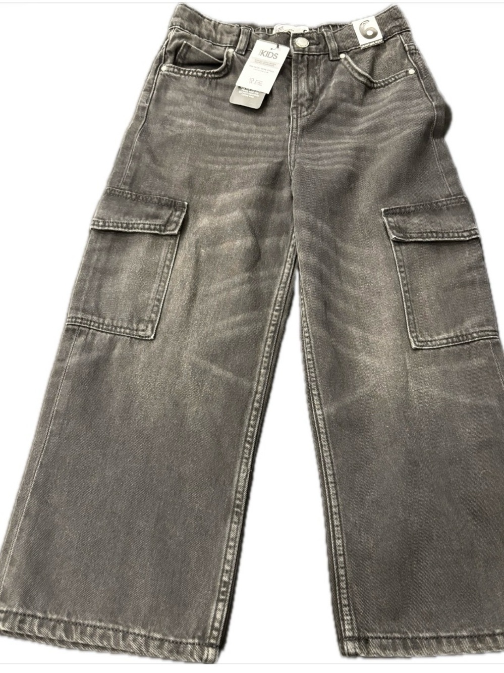 Cotton:On Kids Wide-Leg Cargo Jeans - Black